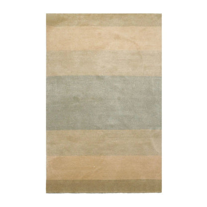 3'10''x6' Hand Knotted Tibetan Wool and Silk Tibetan Modern & Contemporary  Oriental Area Rug Aqua,Beige Color-1