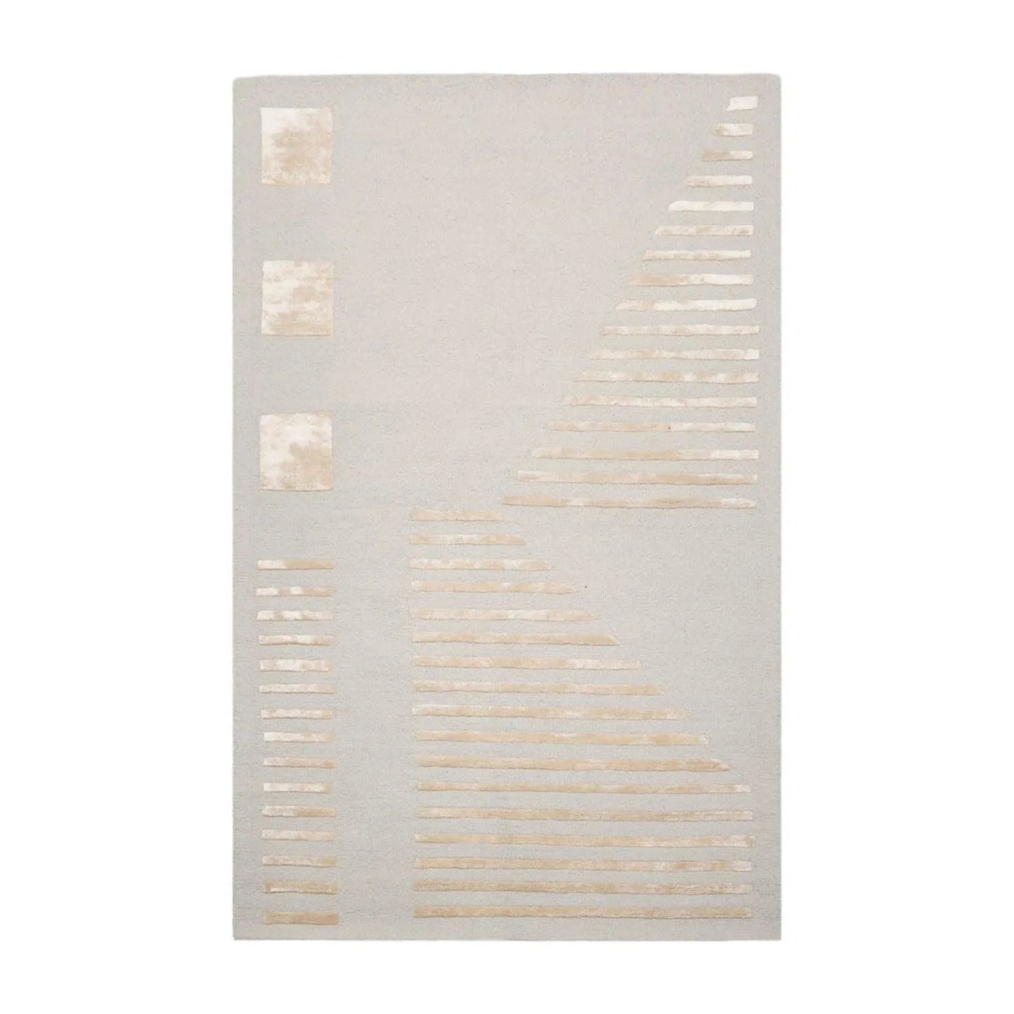 5'x7' Hand Tufted Hand Made 100% Wool Designer Modern & Contemporary  Oriental Area Rug Tone On Tone,Gray Color-1