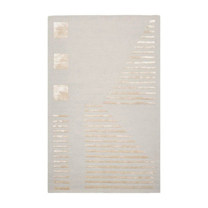 5'x7' Hand Tufted Hand Made 100% Wool Designer Modern & Contemporary  Oriental Area Rug Tone On Tone,Gray Color-1