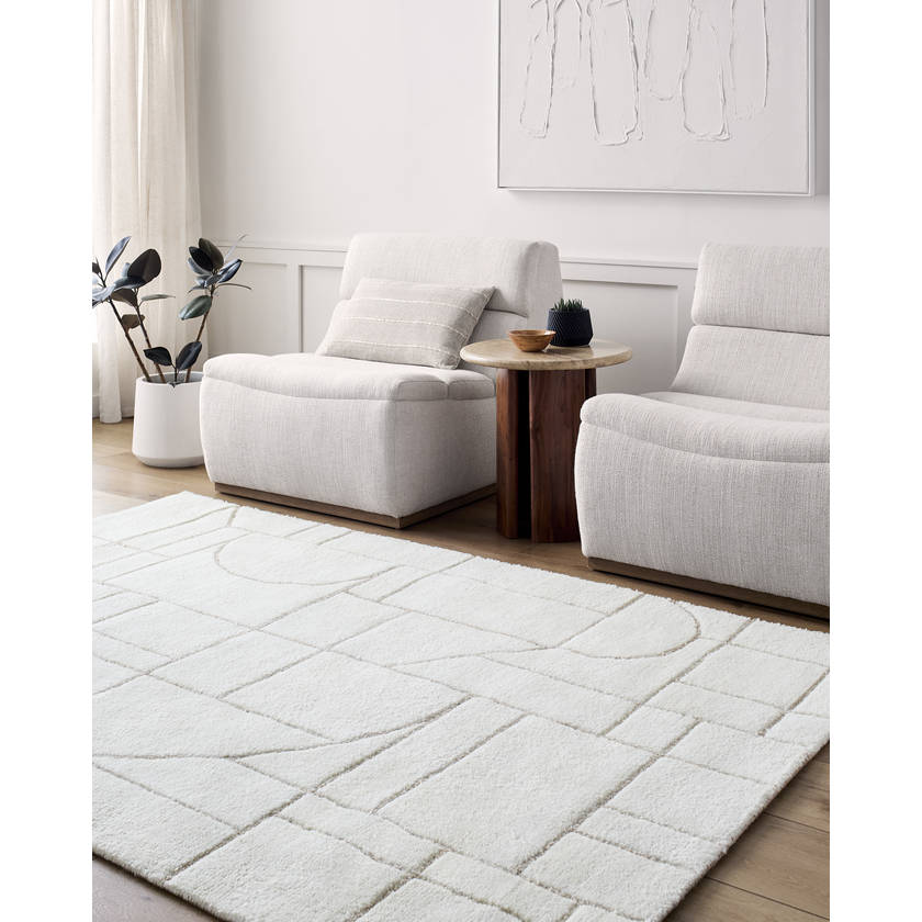 Benard Modern Off-White/Ash Area Rug-0