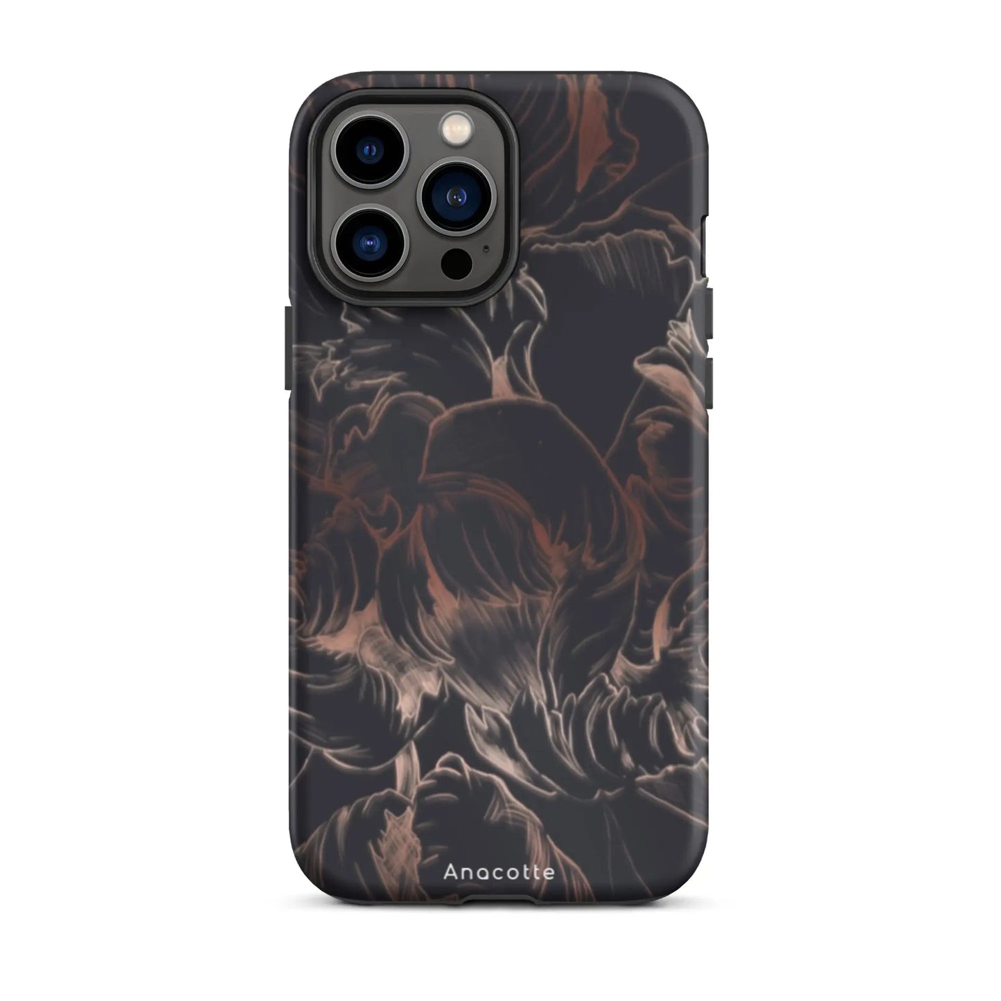 Anacotte Modern Simple Black Flower Leaf iPhone Case-0