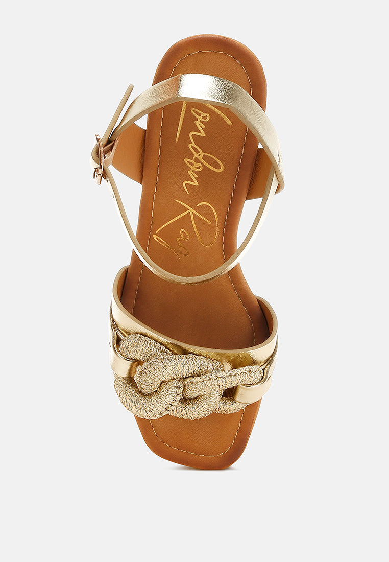 Emelda Chain Link Detail Wedge Sandals-4