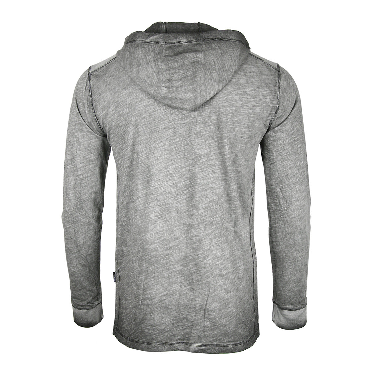 RESTOCKED! ZIMEGO Long Sleeve Vintage Oil Wash Garment Dye Hooded Henley-3