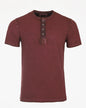 ZIMEGO Mens Short Sleeve Crew Neck Oil Wash Vintage Button Henley T-Shirt-1