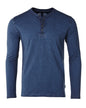 ZIMEGO Mens Long Sleeve Crew Neck Oil Wash Vintage Button Henley T-Shirt-4