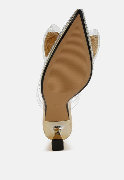 Freja Embellished Bow Kitten Heels-4
