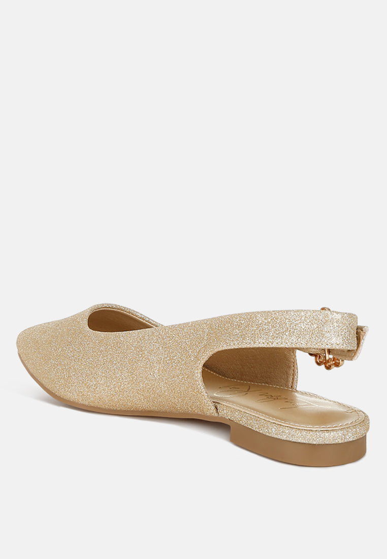 Giora Glitter Slingback Flat Sandals-2