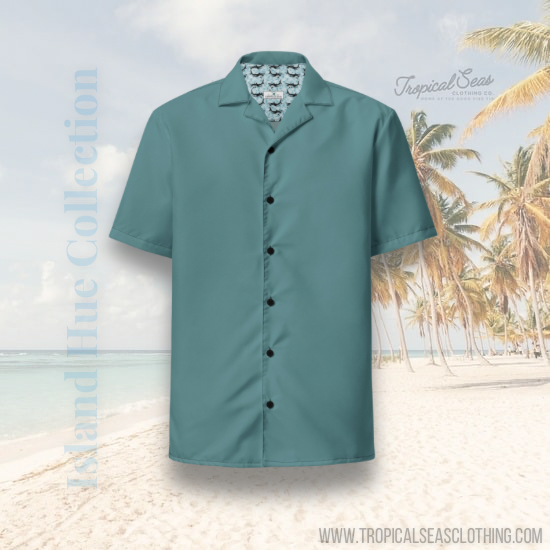 Labelless Ocean Green Button Down Camp Shirt-1
