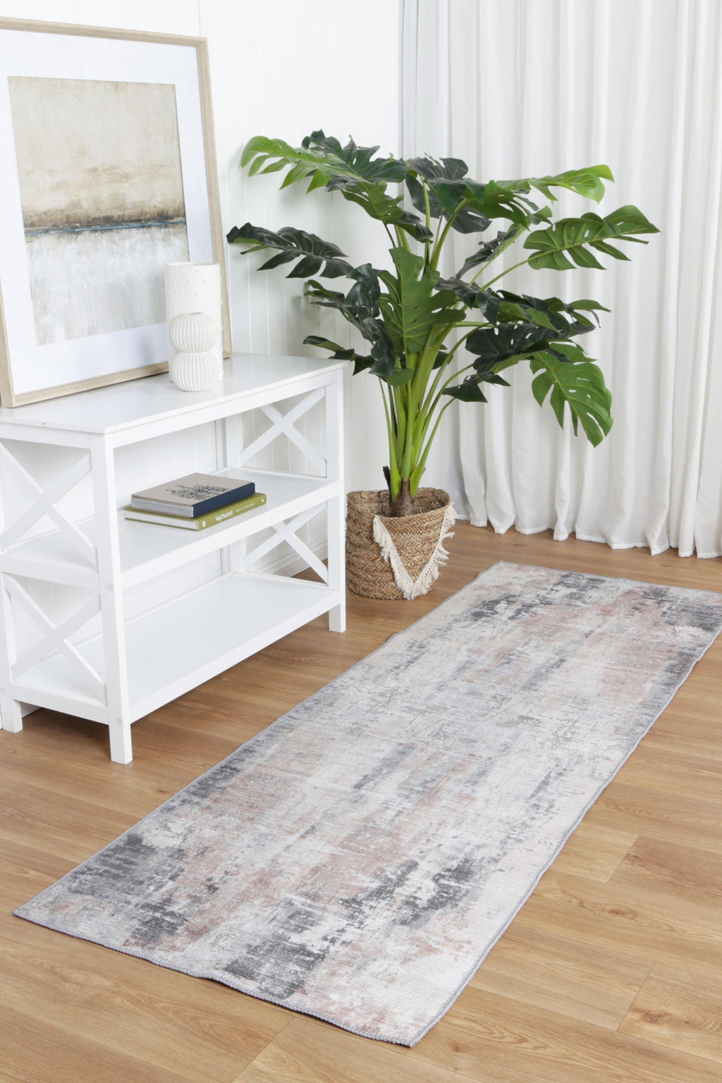 Abstract Twilight in Black : Runner Rug-1