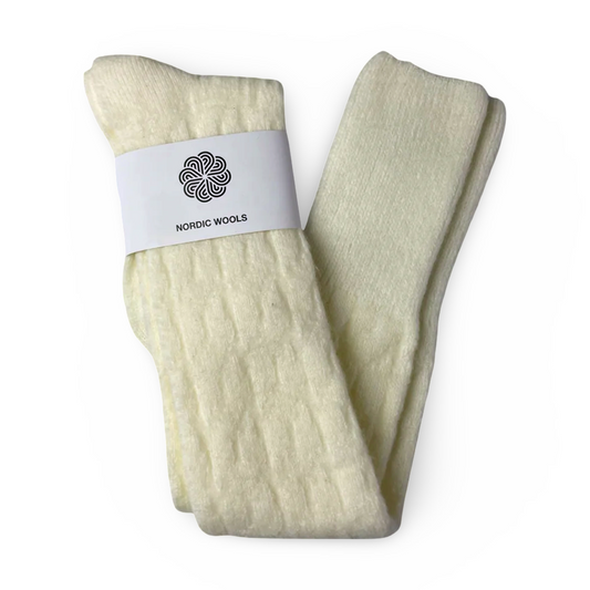 Nordic Socks Faux Angora Over The Knee - Creme - Womens-0