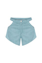 JENDUE Belinda Asymmetrical Cut-Out High-Waist Denim Shorts-1
