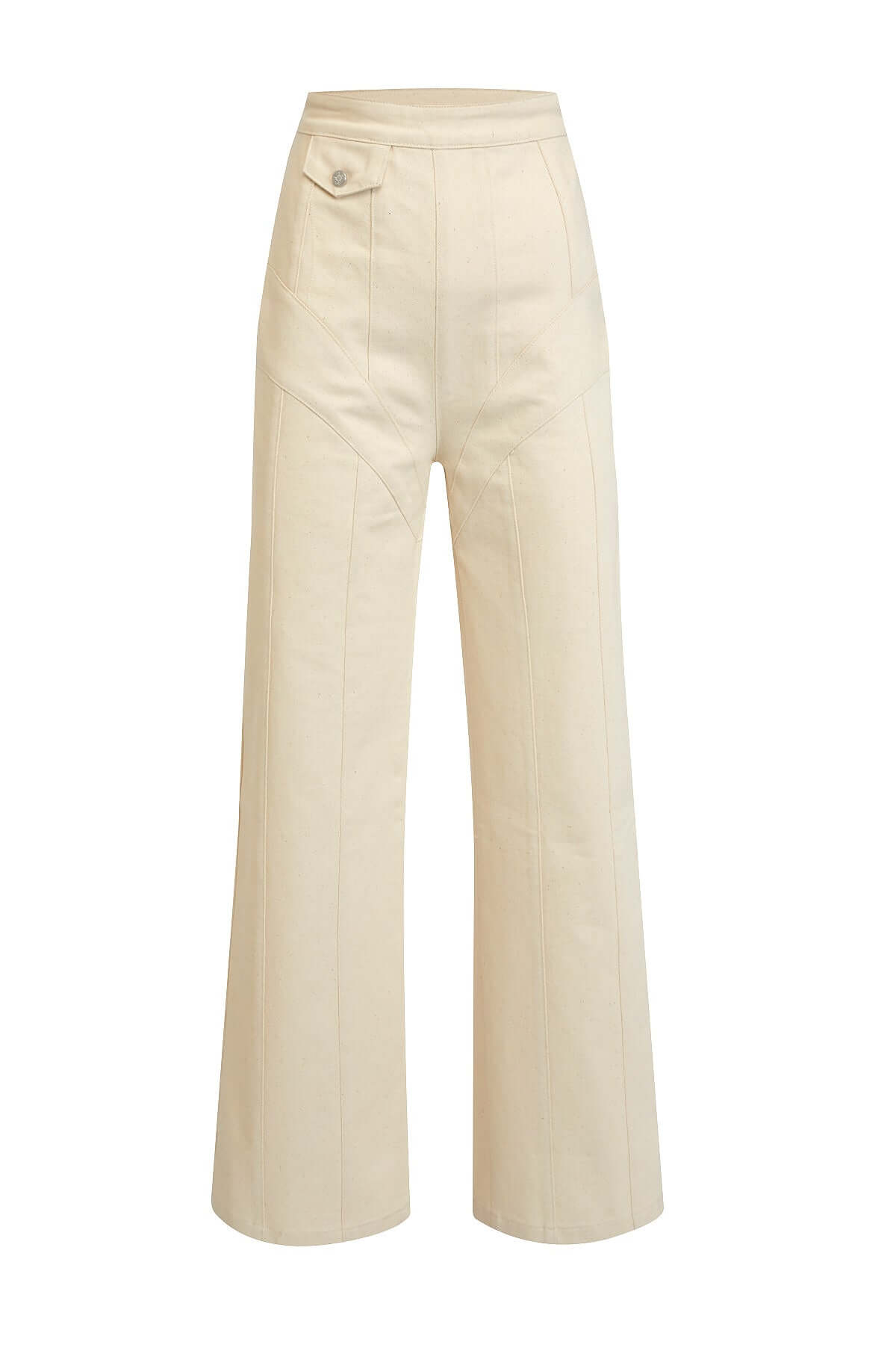 JENDUE Chaby Denim Jean - Ecru Wide Leg-1