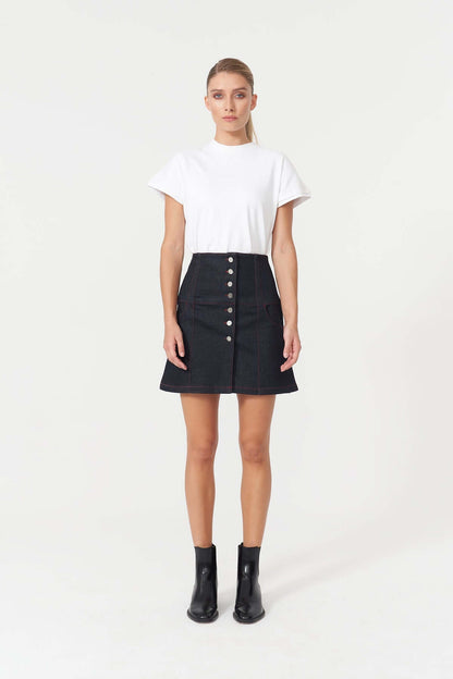 JENDUE Chaby Denim Mini Skirt | High-Waist A-Line-0