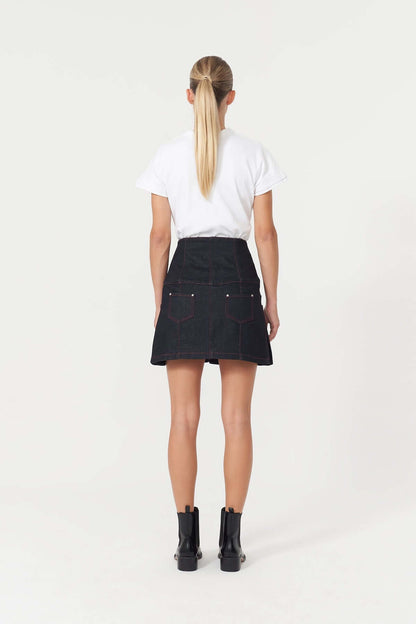 JENDUE Chaby Denim Mini Skirt | High-Waist A-Line-3