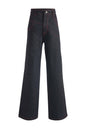 JENDUE Davidson Cross Line Denim Jean - Wide Leg Dark Wash-1
