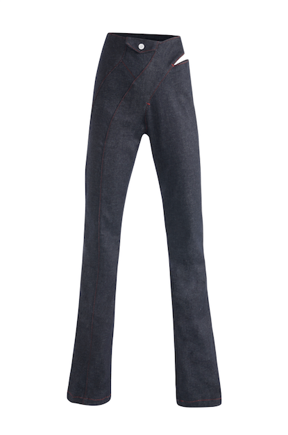 JENDUE Davidson Wide Leg Denim Jean - Unique Cut-Out Style-1