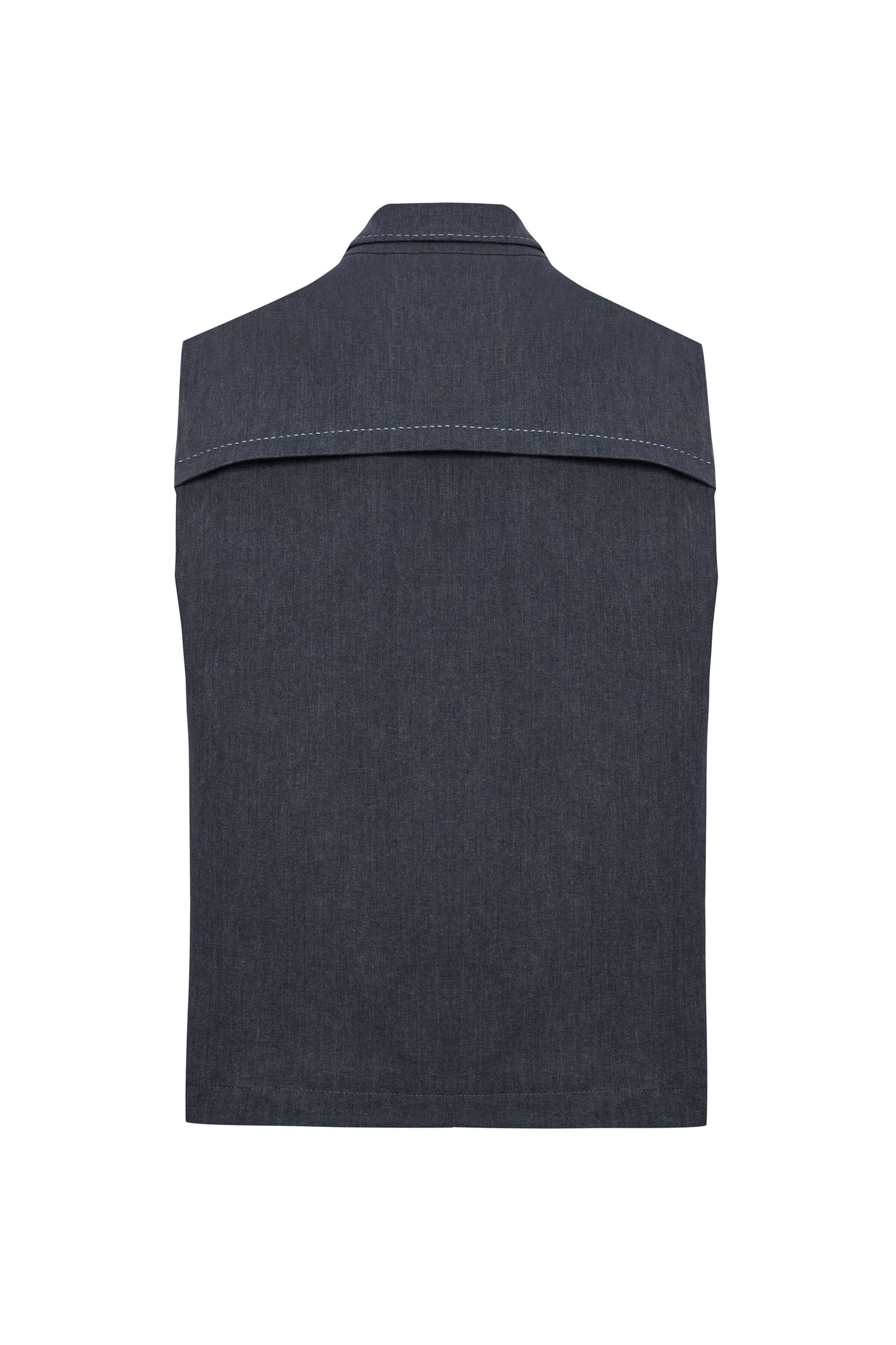 JENDUE Edgar Denim Vest - Men's Sleeveless Utility Jacket-2