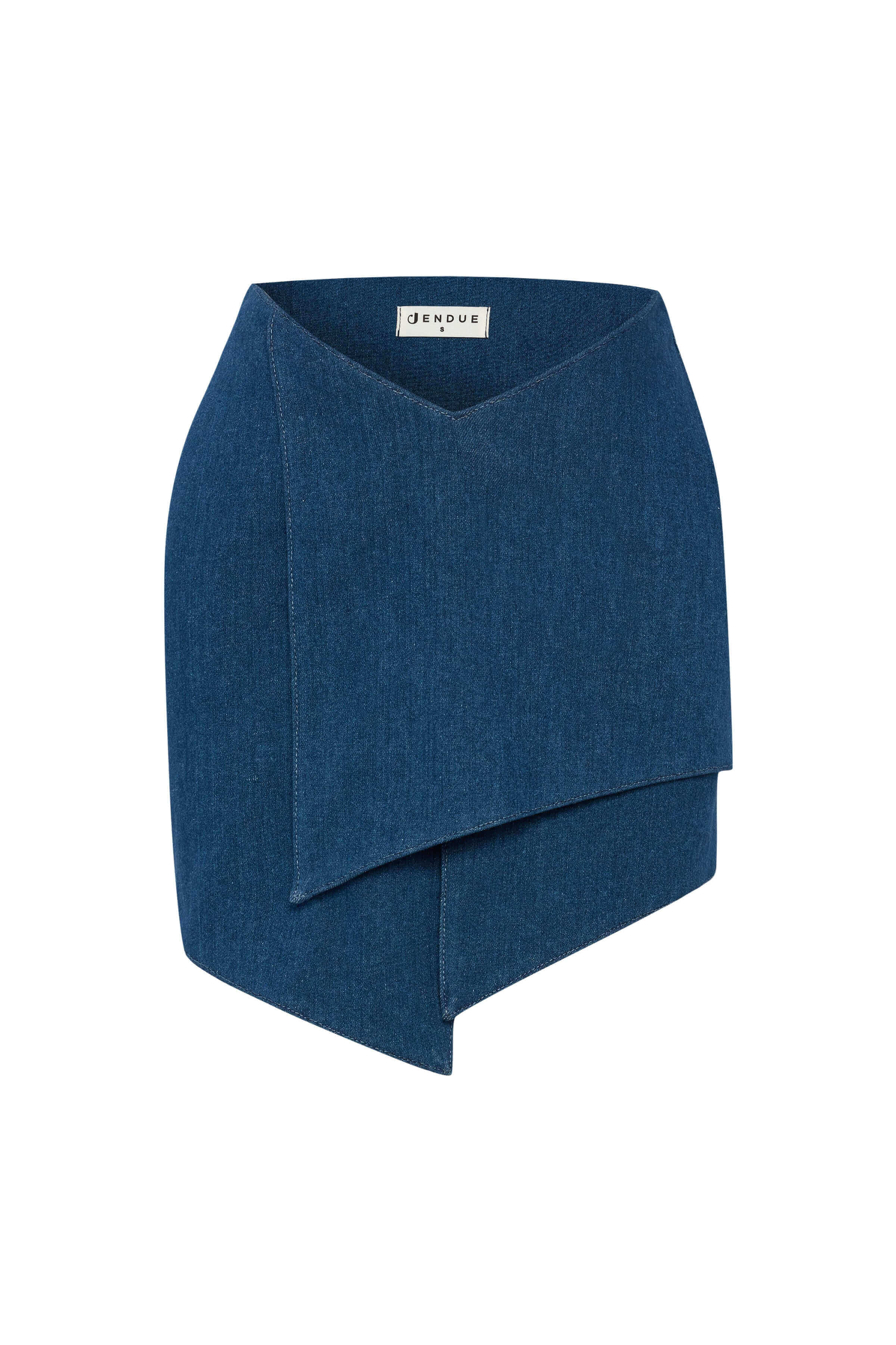 JENDUE Endless Line Denim Mini Skirt - Chic & Modern-1