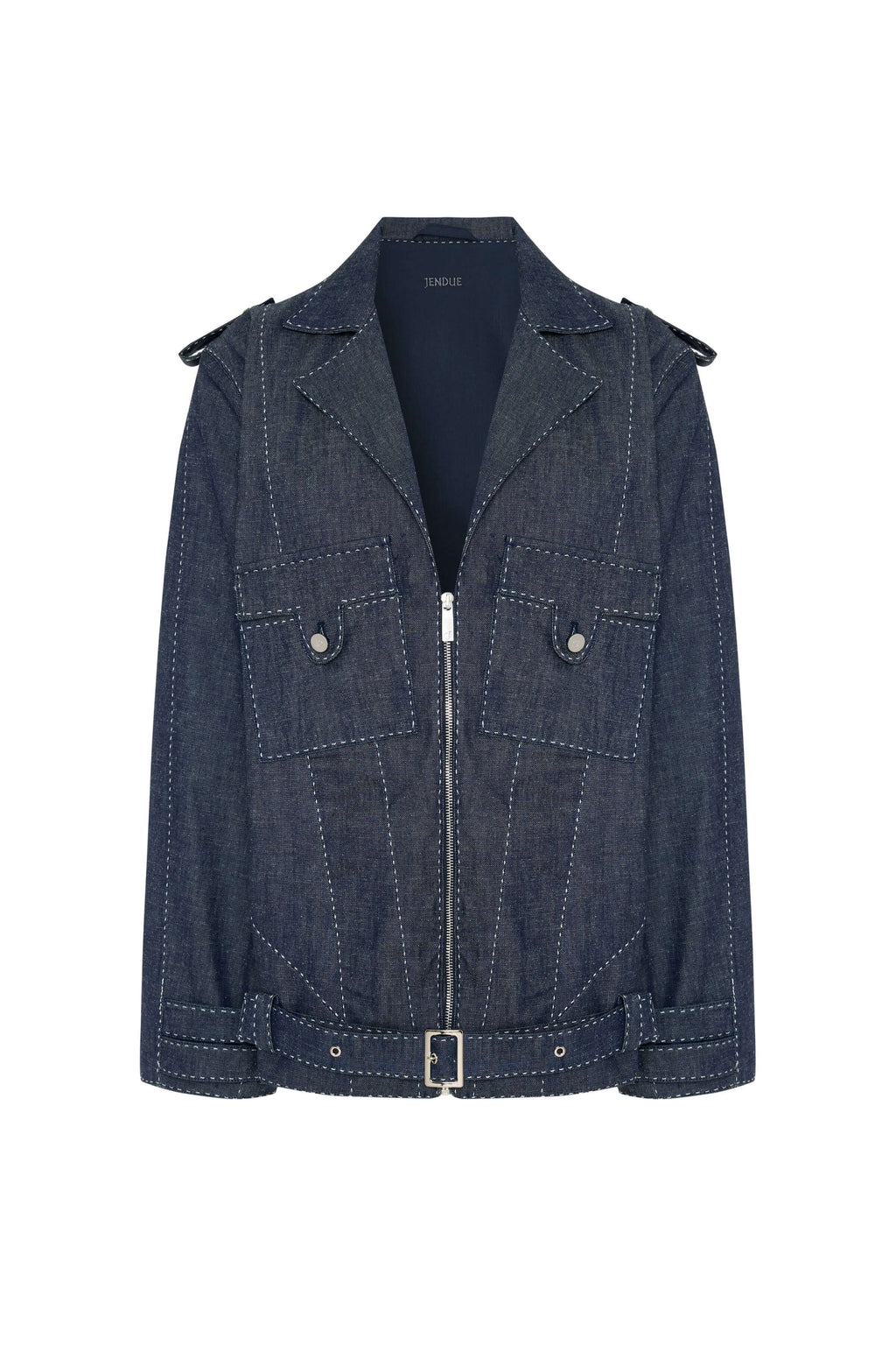 JENDUE Fortidude Mens Denim Jacket - Blue-2