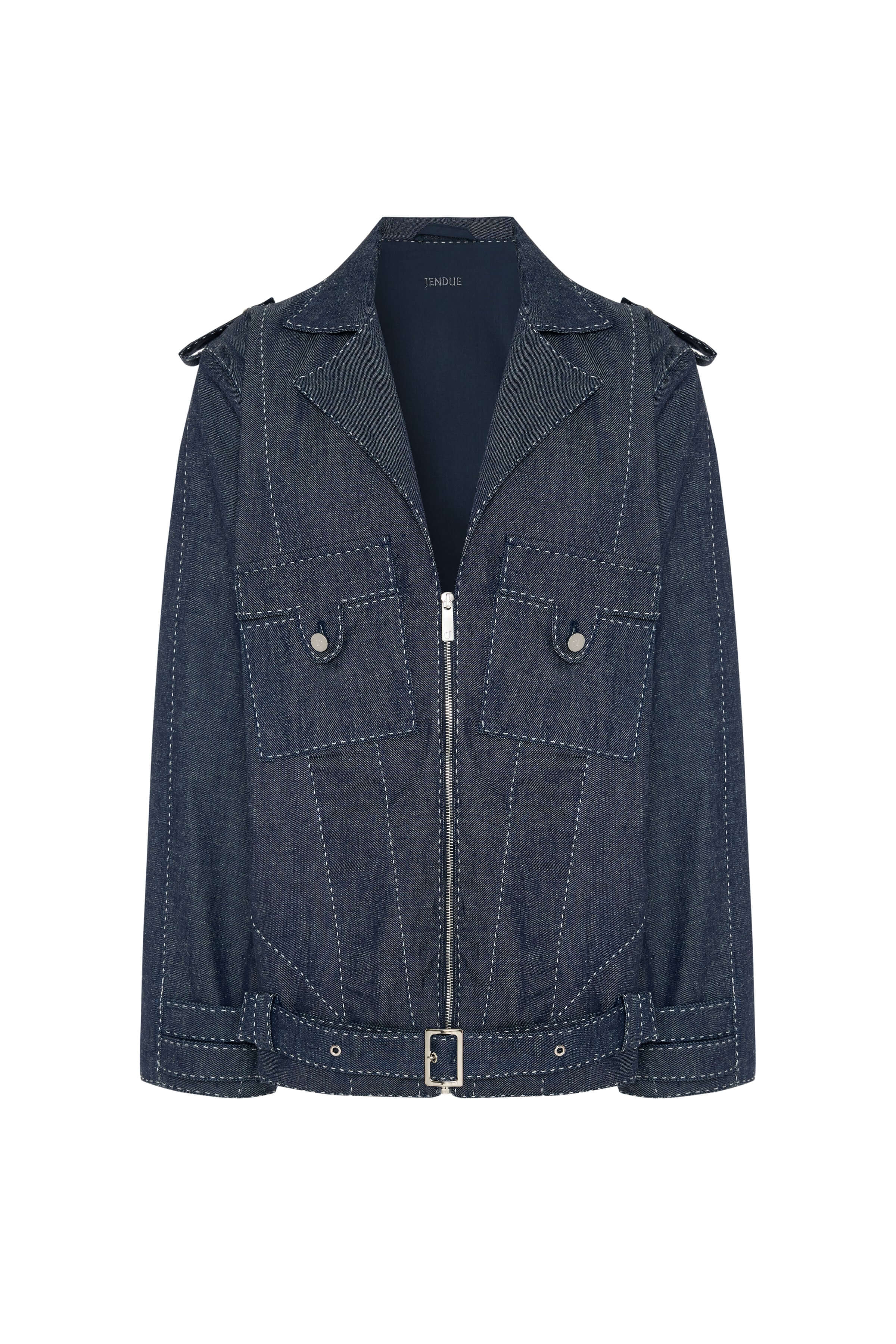 JENDUE Fortidude Mens Denim Jacket - Blue-2