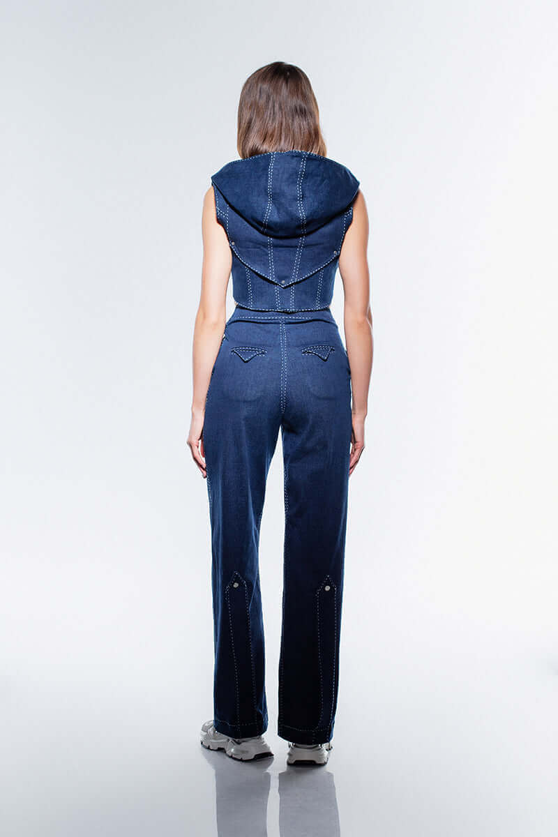 JENDUE Lia Denim Top - Stylish Denim Vest-1