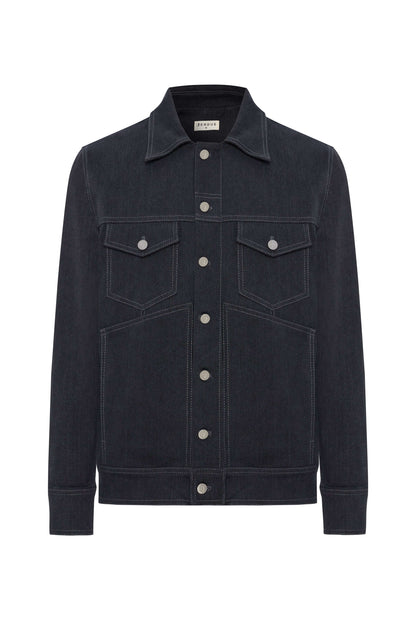 JENDUE Livorno Denim Jacket - Men's Dark Wash Jean Jacket-1