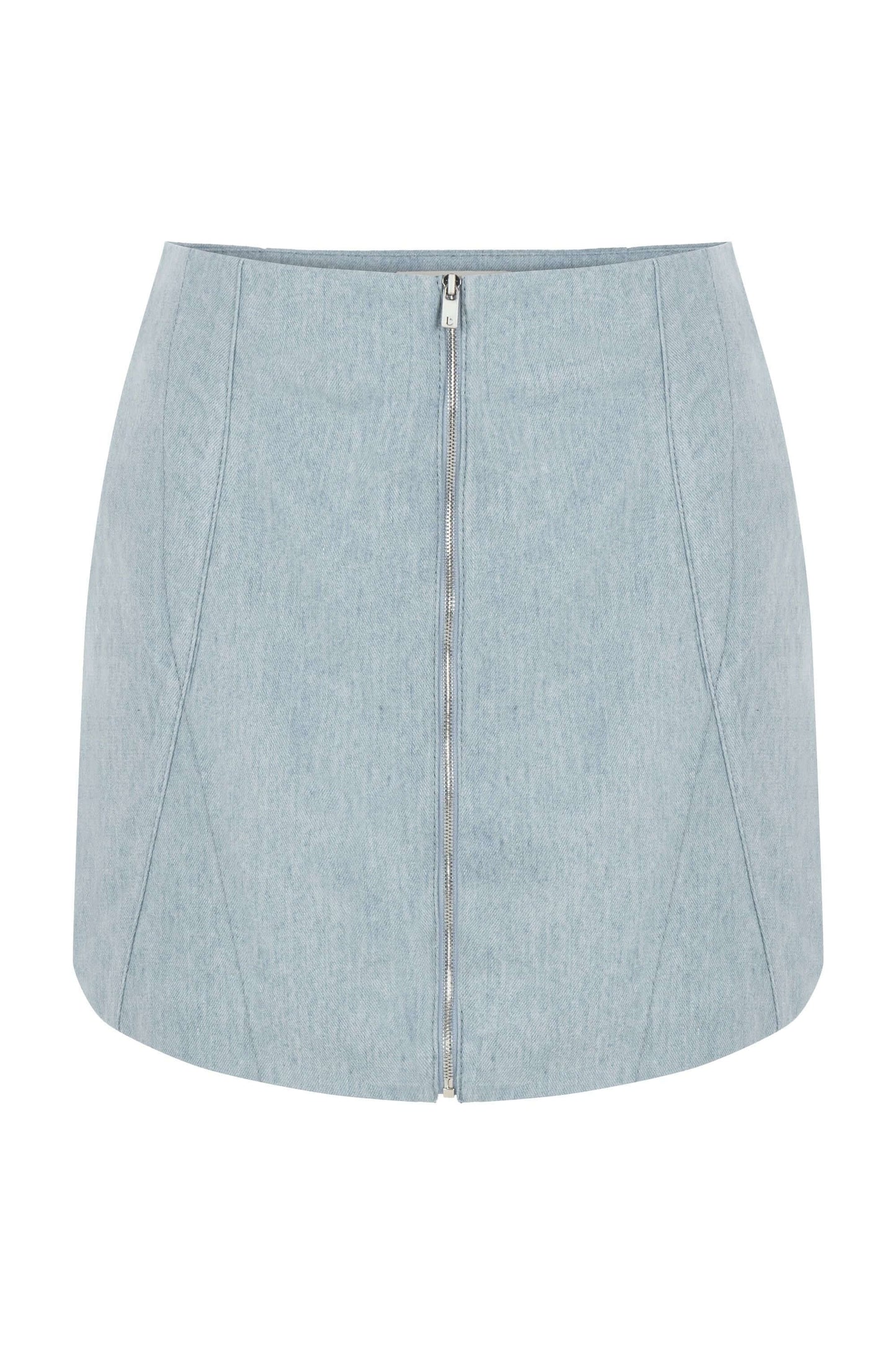 JENDUE Marvel Denim Mini Skirt - Light Wash-1