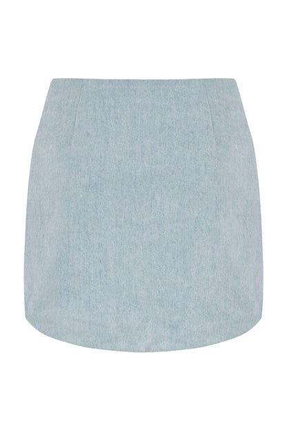 JENDUE Marvel Denim Mini Skirt - Light Wash-2