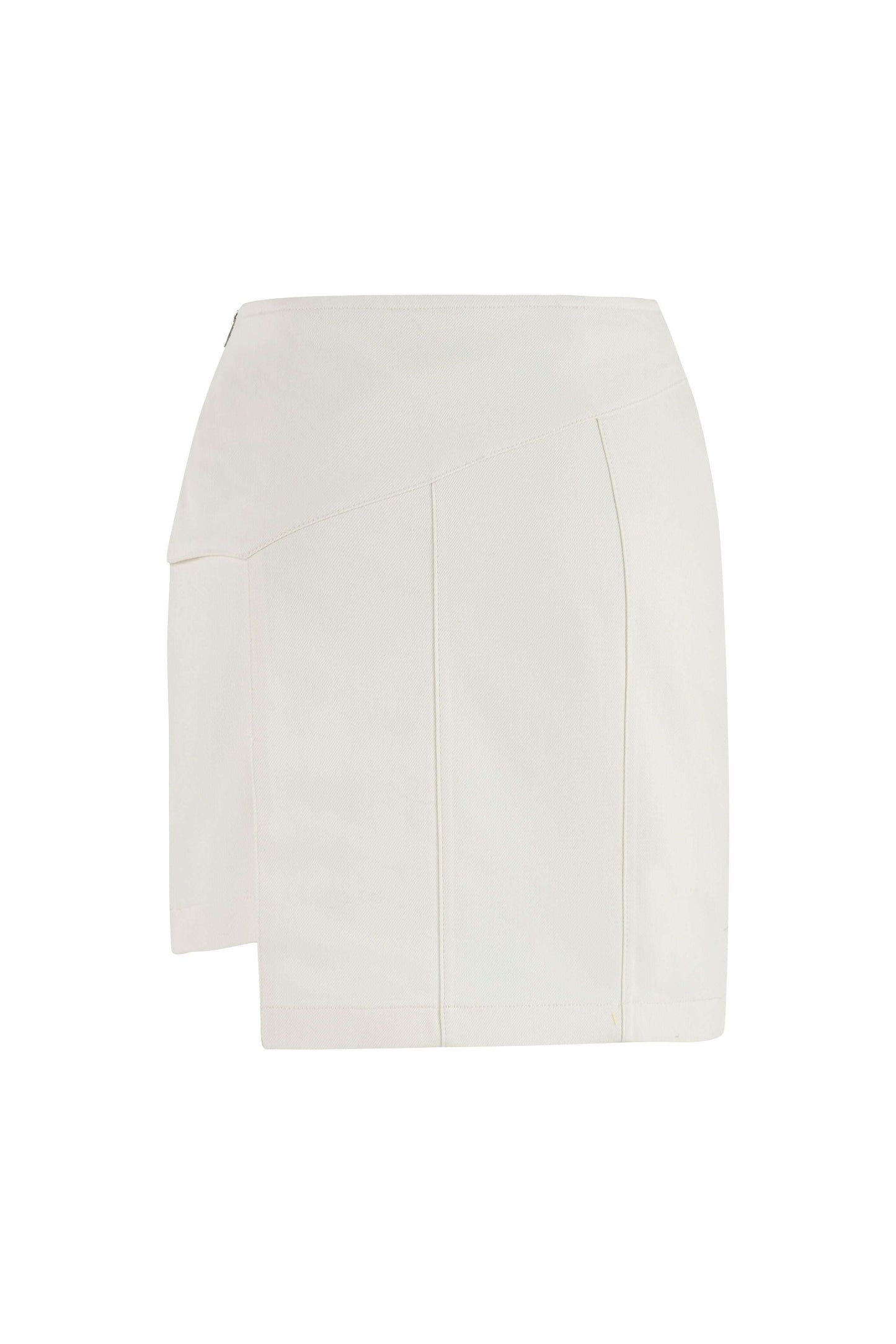 JENDUE Ron Eye Mini Denim Skirt - Modern Asymmetrical Style-2