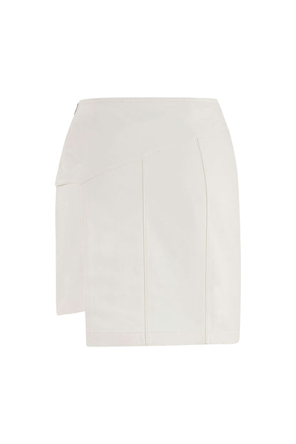 JENDUE Ron Eye Mini Denim Skirt - Modern Asymmetrical Style-2