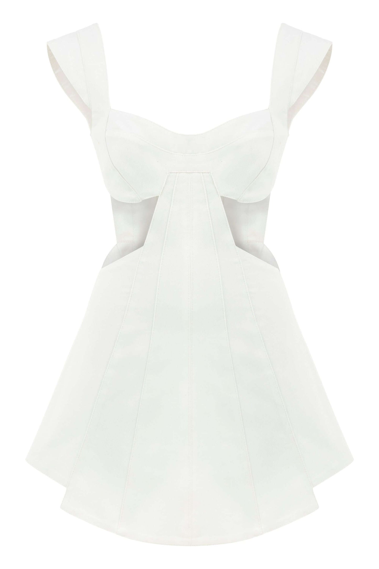 JENDUE Ron White Cut Out Denim Mini Dress - Modern & Chic-1