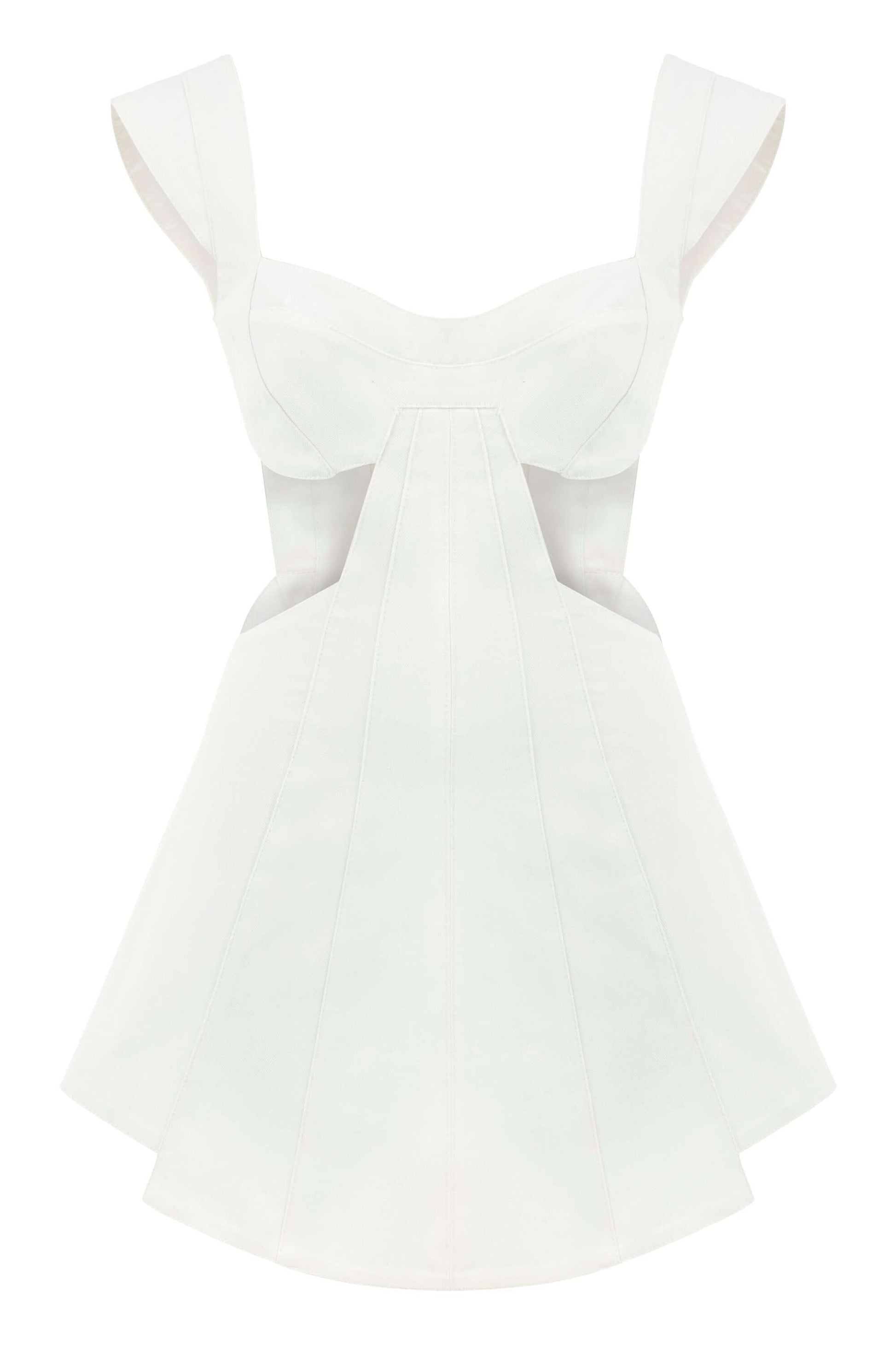 JENDUE Ron White Cut Out Denim Mini Dress - Modern & Chic-1
