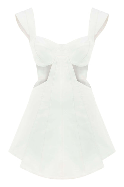 JENDUE Ron White Cut Out Denim Mini Dress - Modern & Chic-1