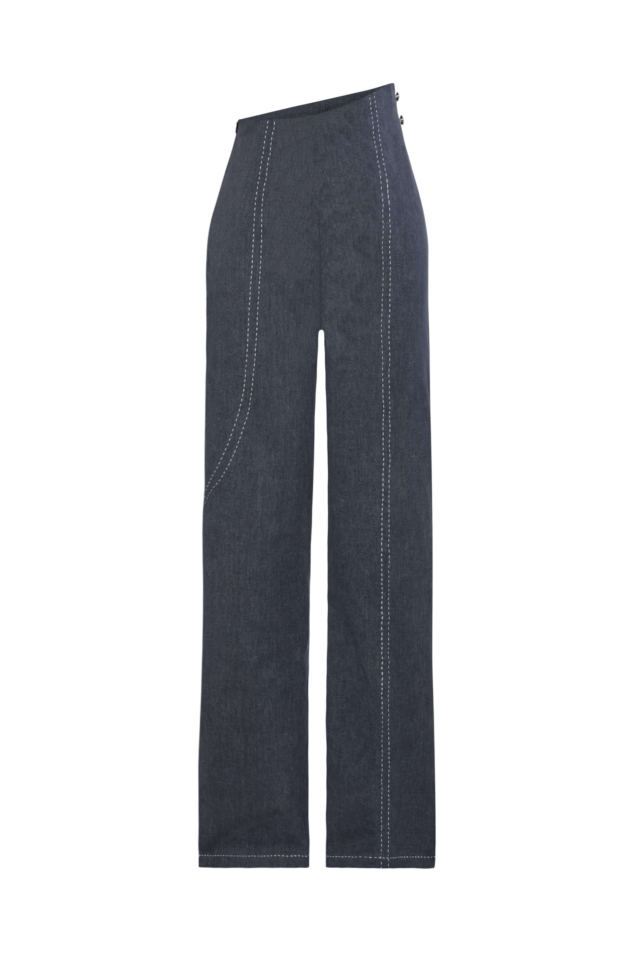 JENDUE Serendipity Denim Jean - Asymmetrical Waist Jeans-2