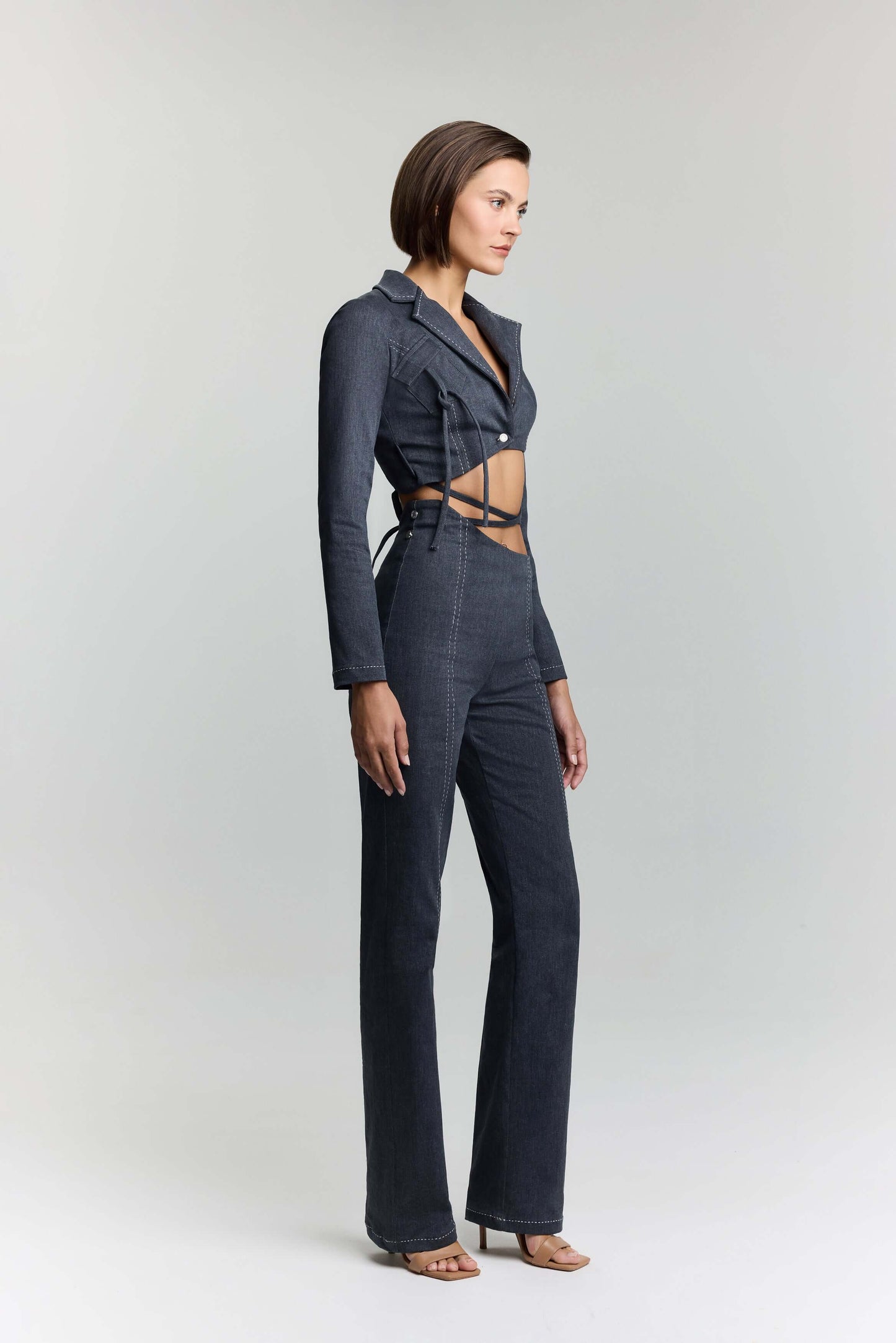 JENDUE Serendipity Denim Jean - Asymmetrical Waist Jeans-3