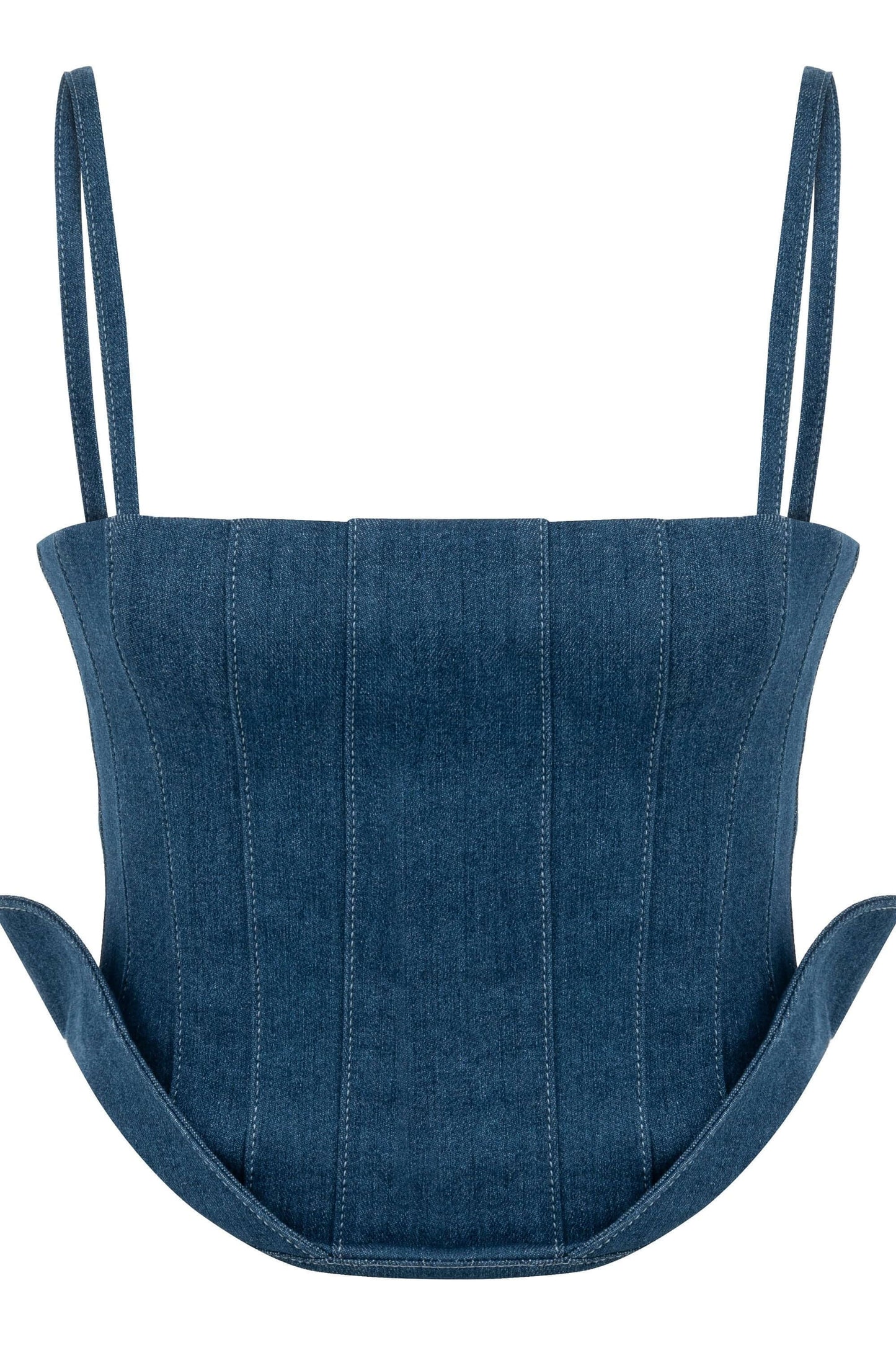 JENDUE Sosa Denim Top - Strapless Denim Corset-1