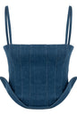 JENDUE Sosa Denim Top - Strapless Denim Corset-1
