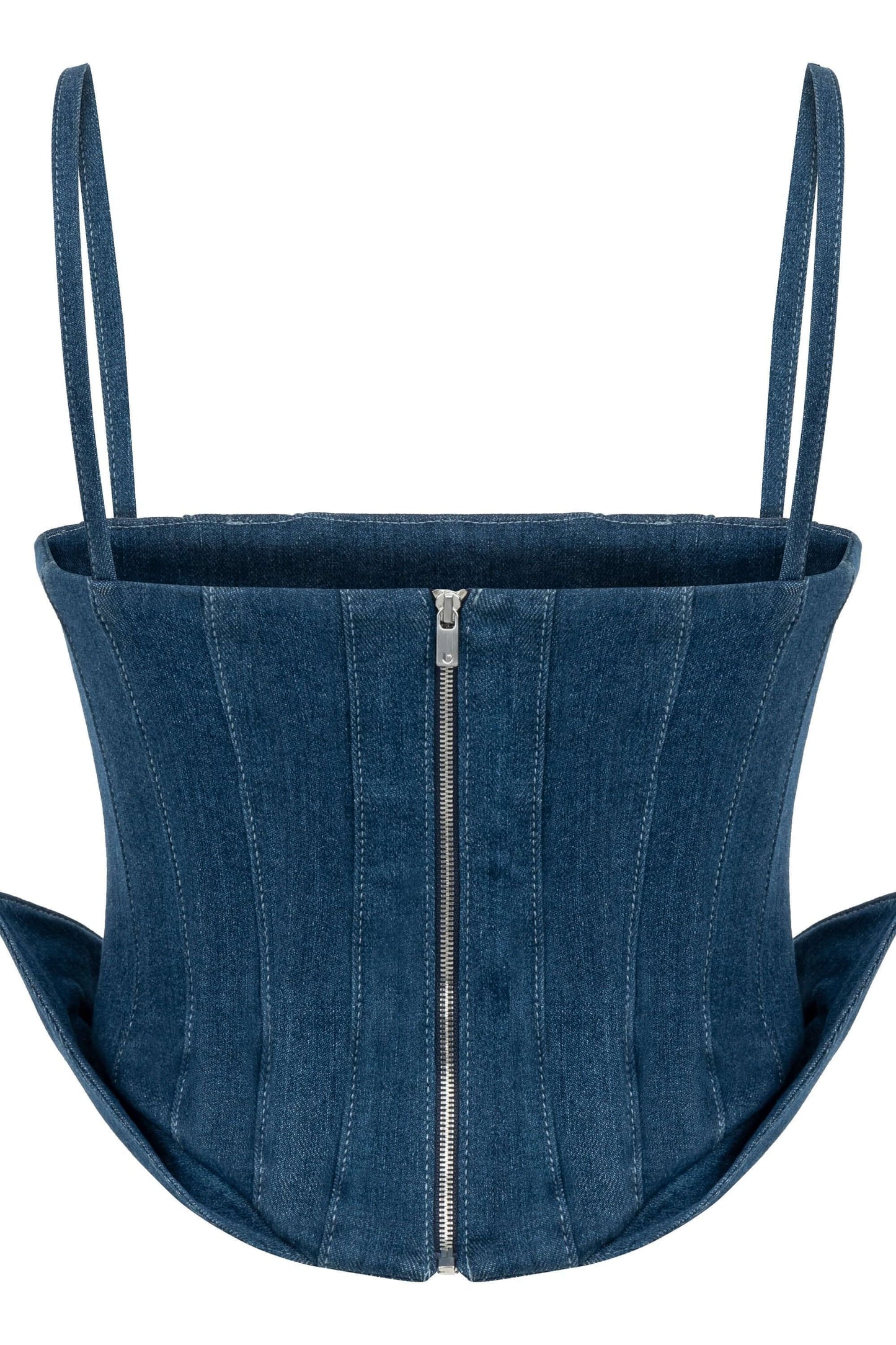 JENDUE Sosa Denim Top - Strapless Denim Corset-2