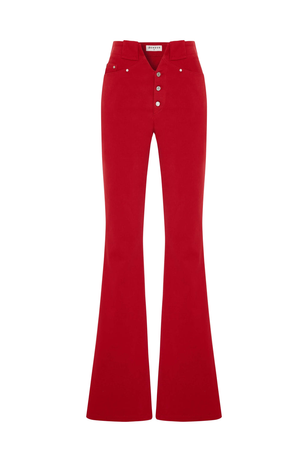 JENDUE Soul Flame Denim Jean - High-Waist Front Buttons-1