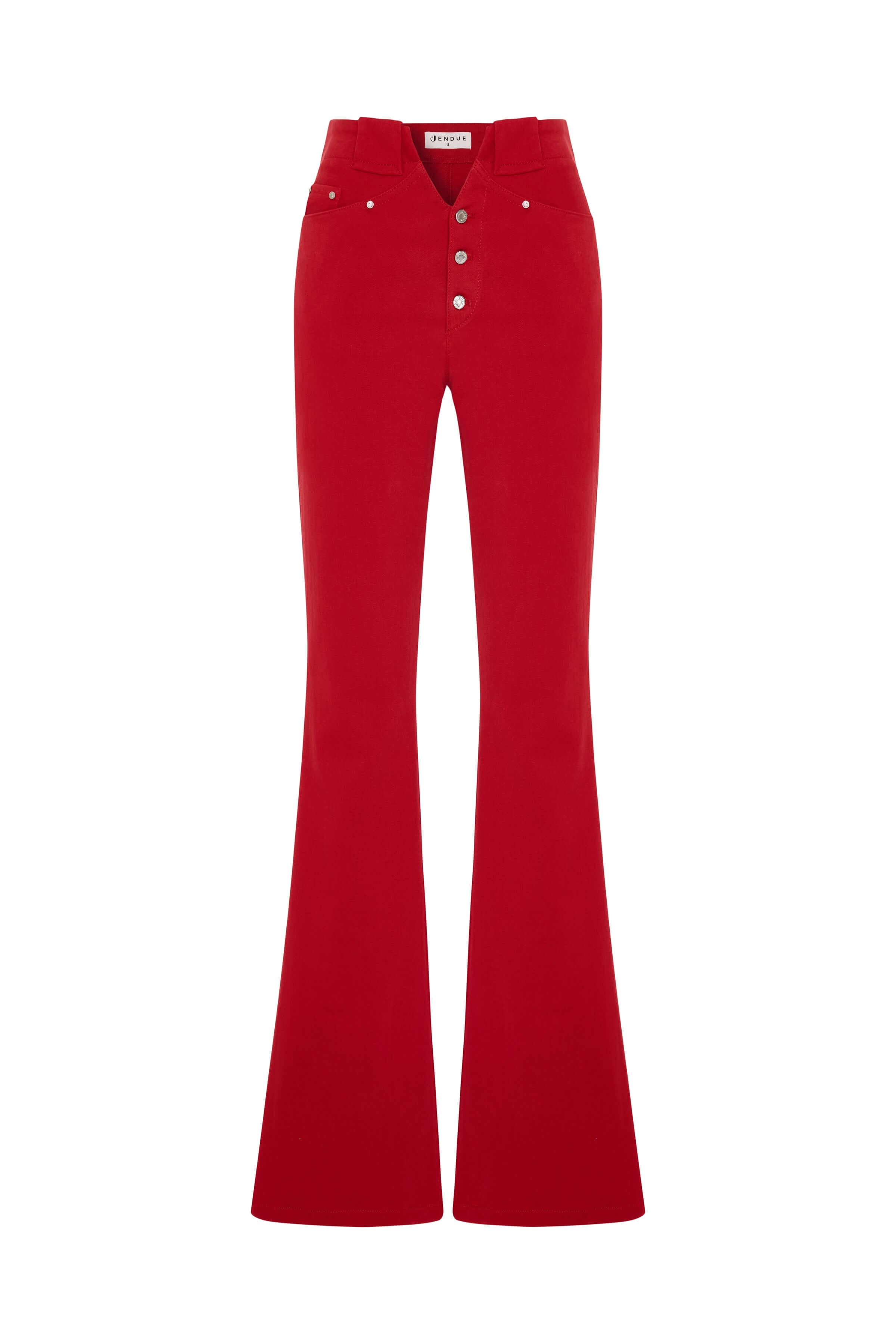 JENDUE Soul Flame Denim Jean - High-Waist Front Buttons-1
