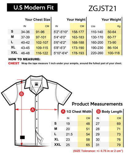 ZIMEGO Mens Holiday Hawaiian Short Sleeve Stretch Casual Aloha Button Down Shirt-2