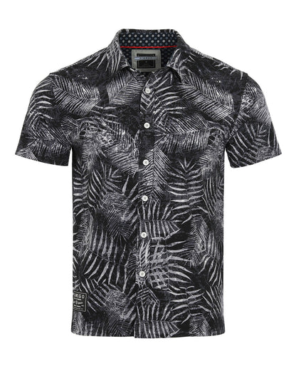 ZIMEGO Mens Holiday Hawaiian Short Sleeve Stretch Casual Aloha Button Down Shirt-1