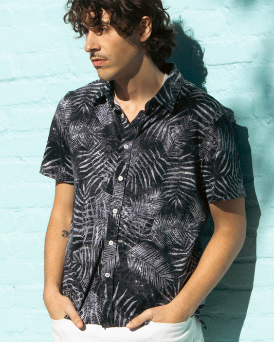 ZIMEGO Mens Holiday Hawaiian Short Sleeve Stretch Casual Aloha Button Down Shirt-0