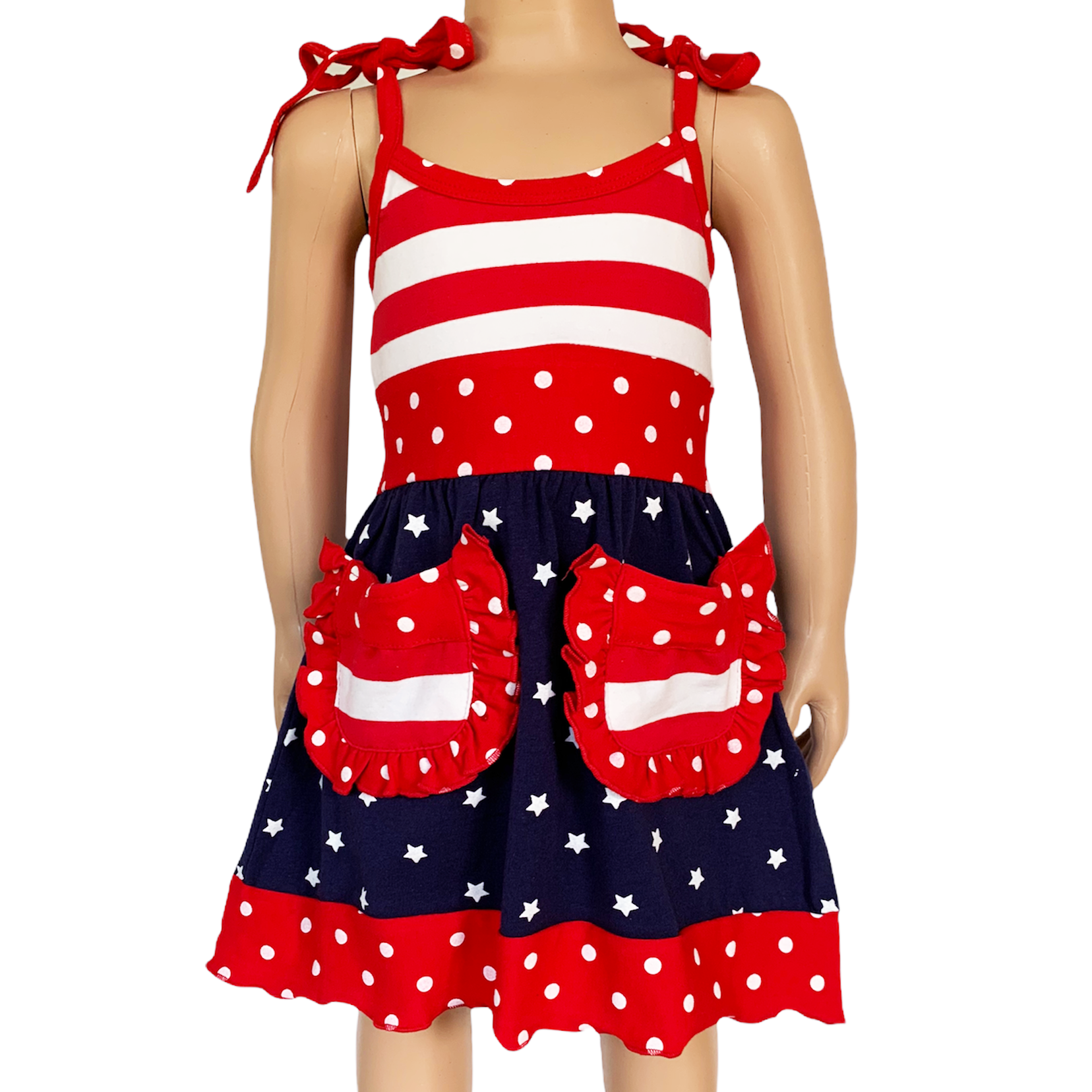 AL Limited Girls 4th of July Patriotic Red White and Blue Dress size 9-0
