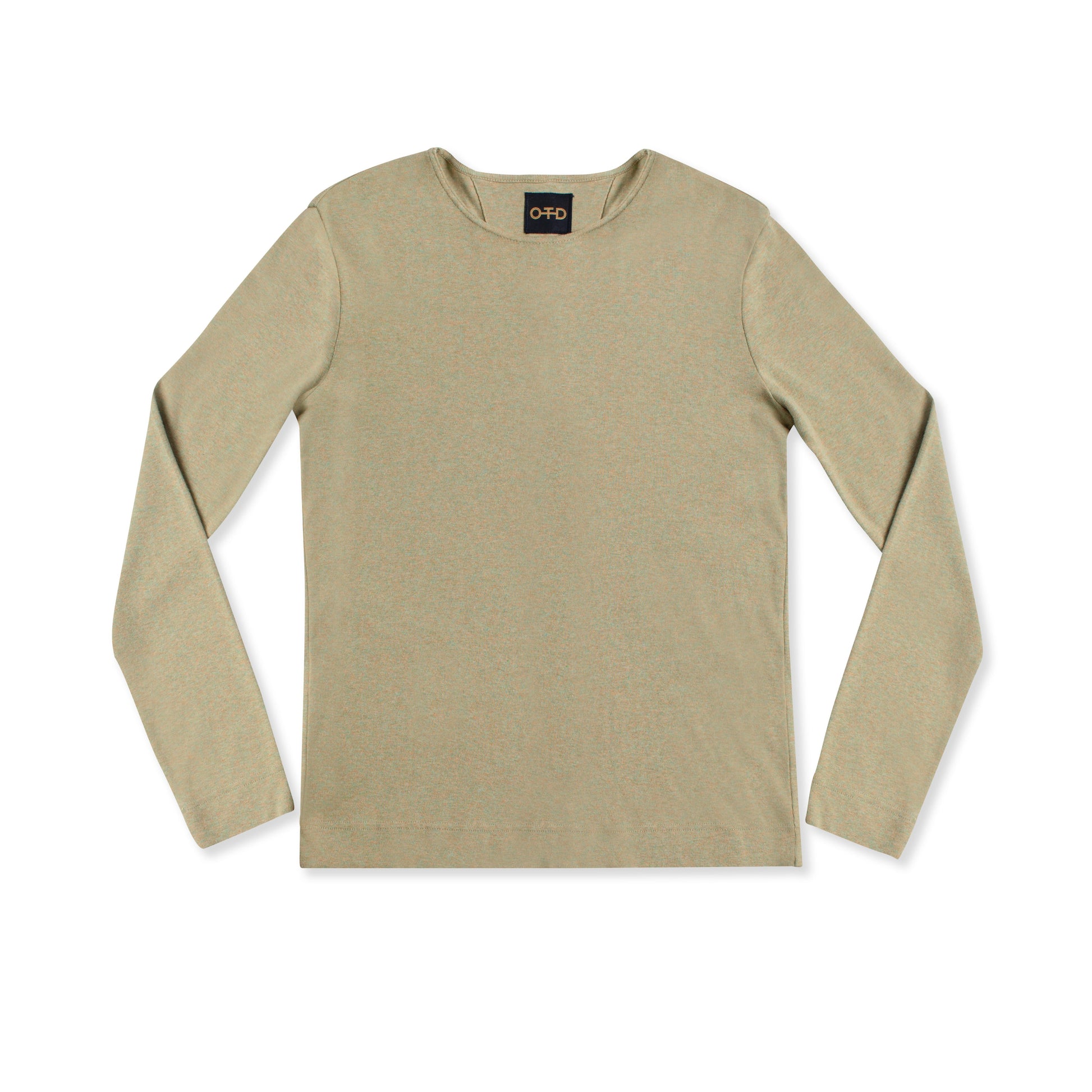 Long Sleeve Ribbed Cotton Crewneck (Laurel Heather)-0
