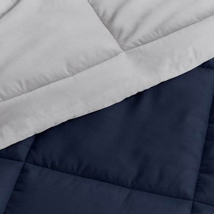 King/Cal King 3-Piece Microfiber Reversible Comforter Set in Navy/Grey-2