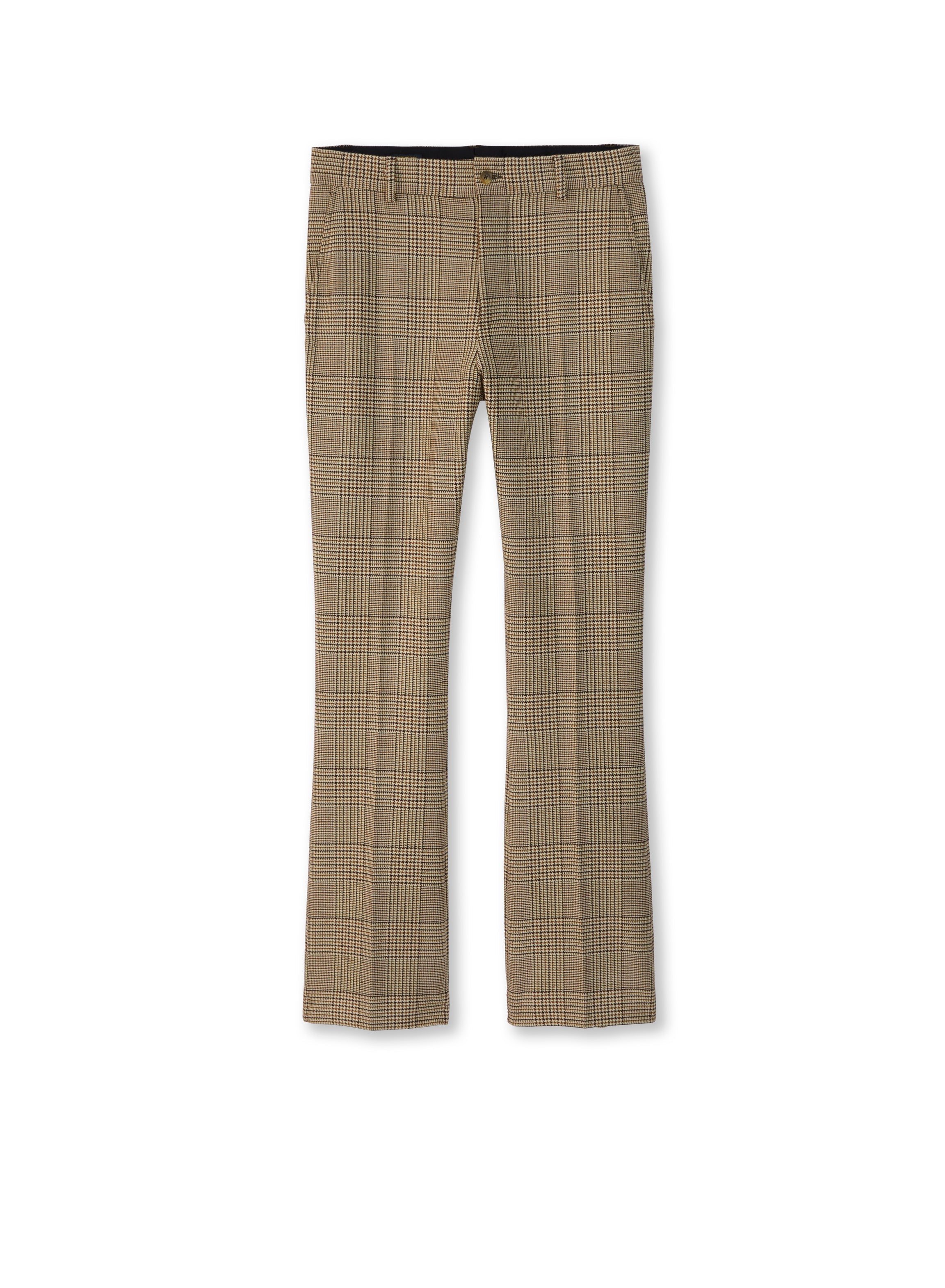 Glen Plaid Flare Leg Pant-0