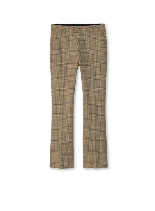 Glen Plaid Flare Leg Pant-0