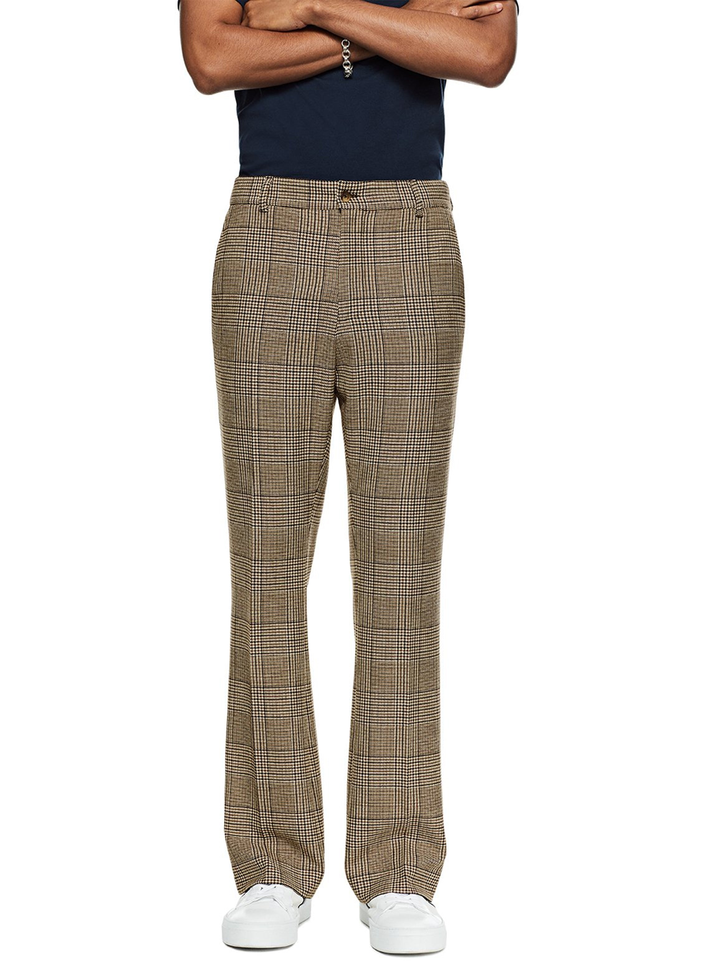 Glen Plaid Flare Leg Pant-2