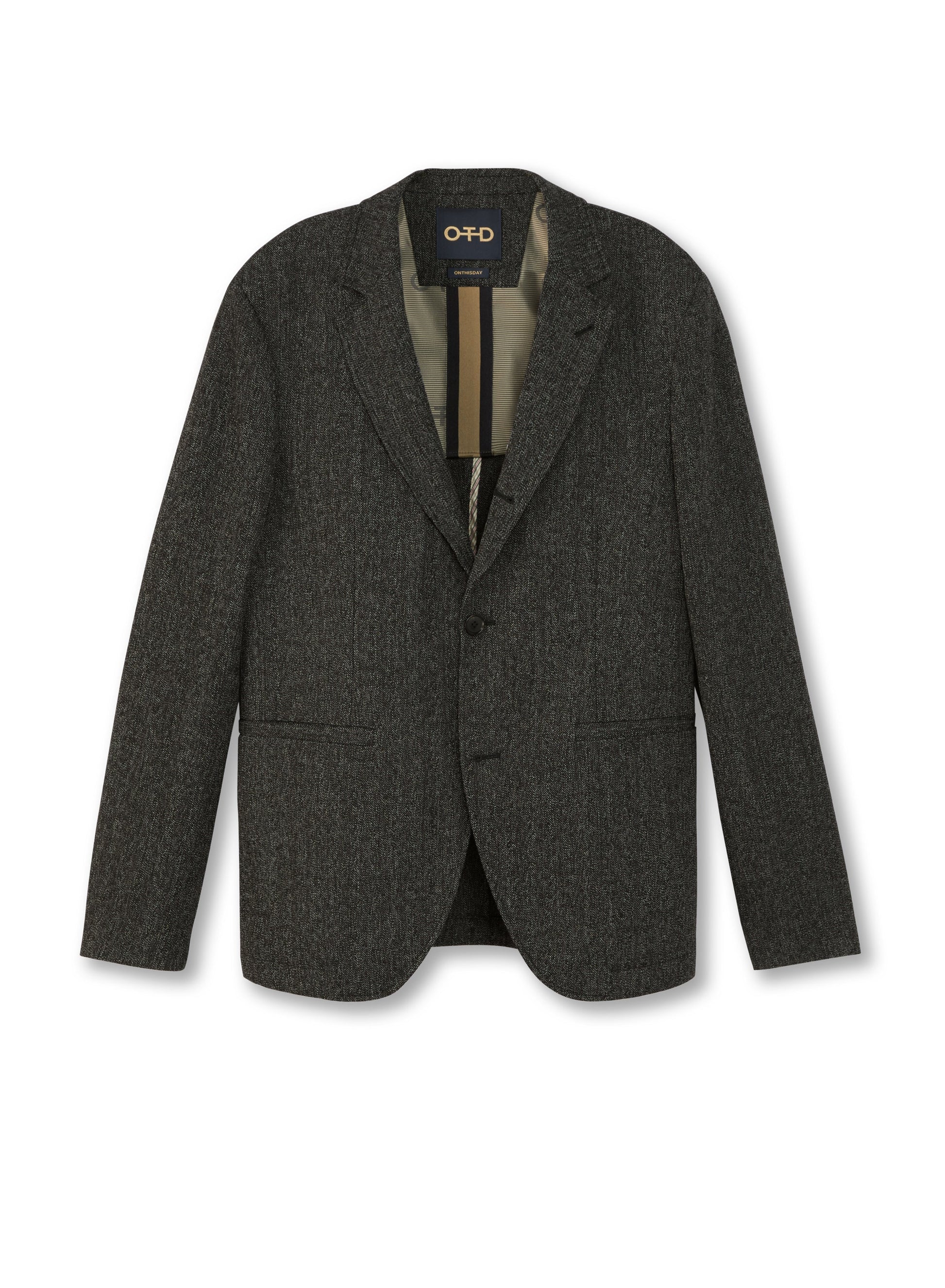 Herringbone Single-Breasted Jacket-0